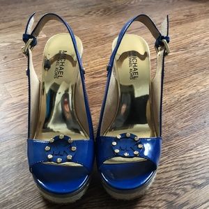 Michael Kors 6.5 blue wedges